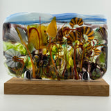 “In the Garden of Dreams” Flat Panel in Oak Stand