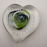 Green and White Angelwing Heart Paperweight xviii