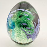 Teal, Lilac, Black and White Easter Egg Paperweight
