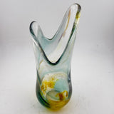 Teal and Amber Freeform  "Demo" Vase xxxiv
