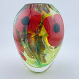 “Papaver” Egg-shaped Vase with Heavy Clear Glass Base
