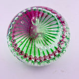 Green, Pink and White "Ammonite" and Bubbles Paperweight x