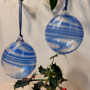 Pair of Blue Shades Christmas Baubles i