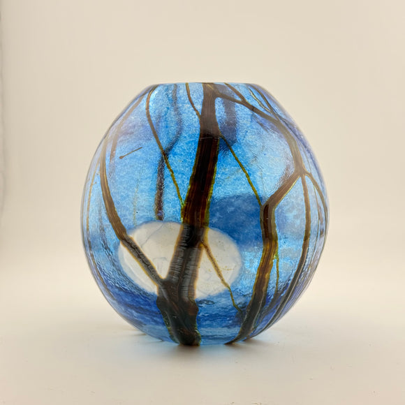 Blue Supermoon Egg Shaped Vase