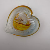 Yellow, Red and White Angelwing Heart Paperweight xx