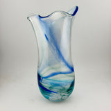 Blue, Turquoise and White Freeform  "Demo" Vase xxi