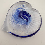 Blue and White Angelwing Heart Paperweight xxx