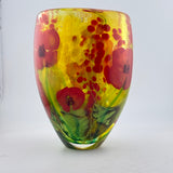“Papaver” Vase with Heavy Clear Glass Base
