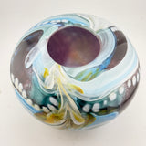 Turquoise, Teal, Amber Black and White Journey Rosebowl