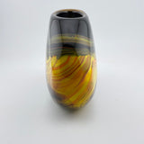 “Fire” Yellow, Red and Black Oval Vase (second)