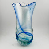 Blue, Turquoise and White Freeform  "Demo" Vase xxi