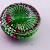 Green, Pink and White "Ammonite" and Bubbles Paperweight x