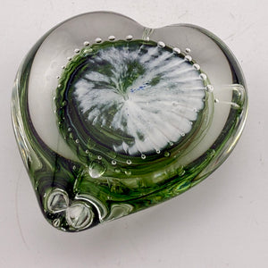 Green and White Angelwing Heart Paperweight xxvii