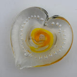 Yellow and Orange Angelwing Heart Paperweight xxi