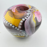 Pink, Orange Teal, Black and White Journey Round Vase