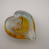 Yellow, Red and White Angelwing Heart Paperweight xx