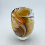 “Scorched” Vase with Heavy Clear Glass Base