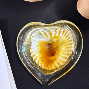 Amber Angelwing Heart Paperweight xxi