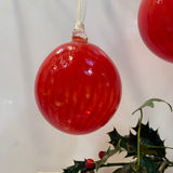 Pair of Red Shades Christmas Baubles ii