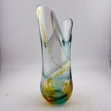 Teal and Amber Freeform  "Demo" Vase xxxiv