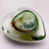 Green, Pink and White Heart Paperweight xxxiii