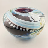 Turquoise, Teal, Amber Black and White Journey Rosebowl