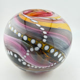 Pink, Orange Teal, Black and White Journey Round Vase