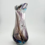 Black, White and Turquoise Freeform  "Demo" Vase c