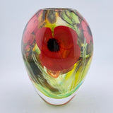 “Papaver” Egg-shaped Vase with Heavy Clear Glass Base