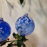 Pair of Blue Shades Christmas Baubles iii