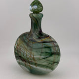 “Stack” Green Oval Flask with Stopper
