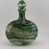 “Stack” Green Oval Flask with Stopper