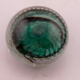 Teal, and White "Ammonite" and Bubbles Paperweight vii