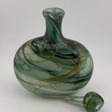 “Stack” Green Oval Flask with Stopper