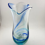 Blue, Turquoise and White Freeform  "Demo" Vase xxi