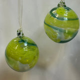 Pair of Green Shades Christmas Baubles i