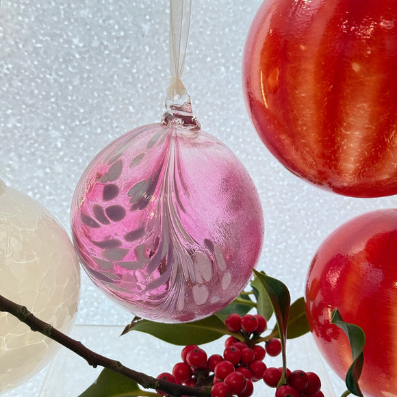 Pink and Speckled Christmas Bauble iii
