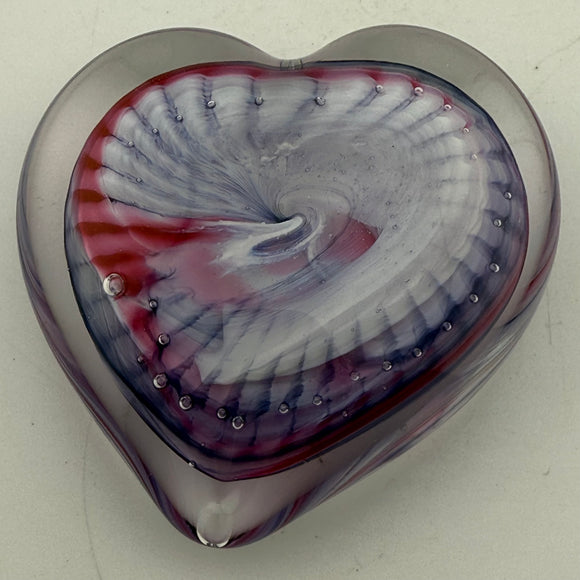 Pink, Purple and White Angelwing Heart Paperweight xxv