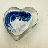 Blue and White Heart Paperweight xxxi