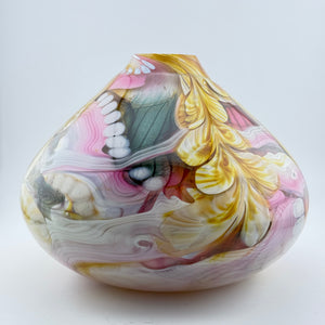 Pink, Jade, Amber and White Journey Vase (slight second)