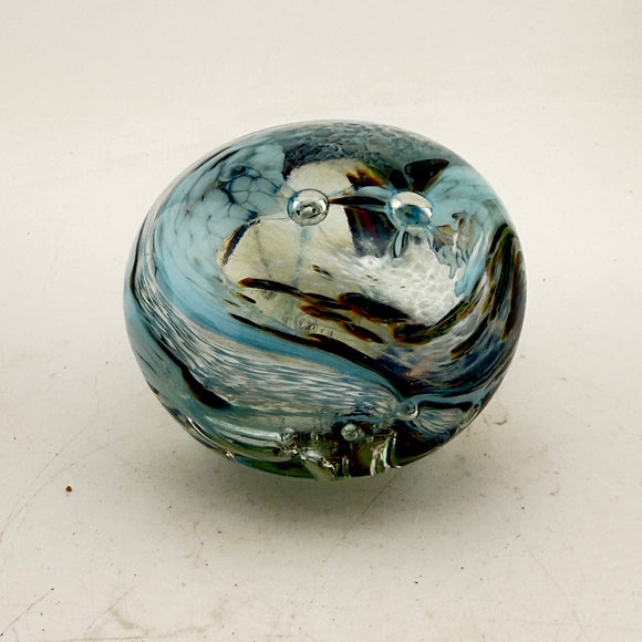 Pale Blue, Brown and White “demo” Paperweight xii