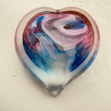 Pink, Blue and Turquoise Heart Paperweight