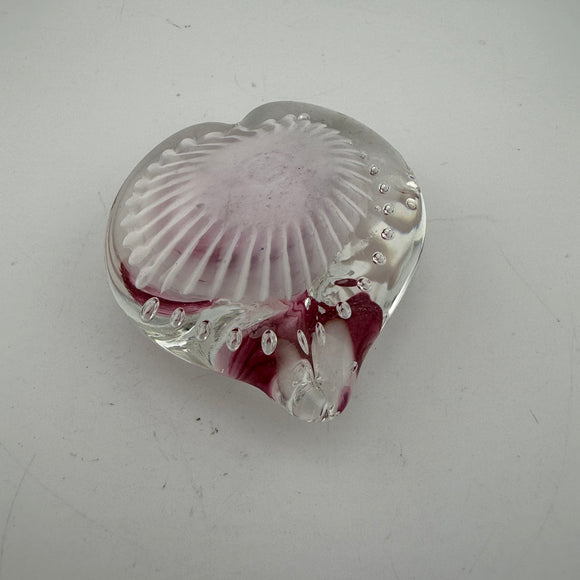 Pink and White Angel Wing Heart Paperweight iii