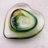 Green, Pink and White Heart Paperweight xxxiii