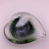 Purple and Green Heart Paperweight