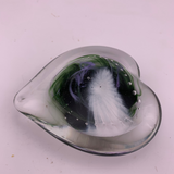 Purple and Green Heart Paperweight