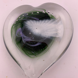 Purple and Green Heart Paperweight