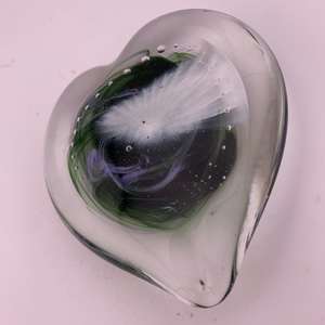 Purple and Green Heart Paperweight