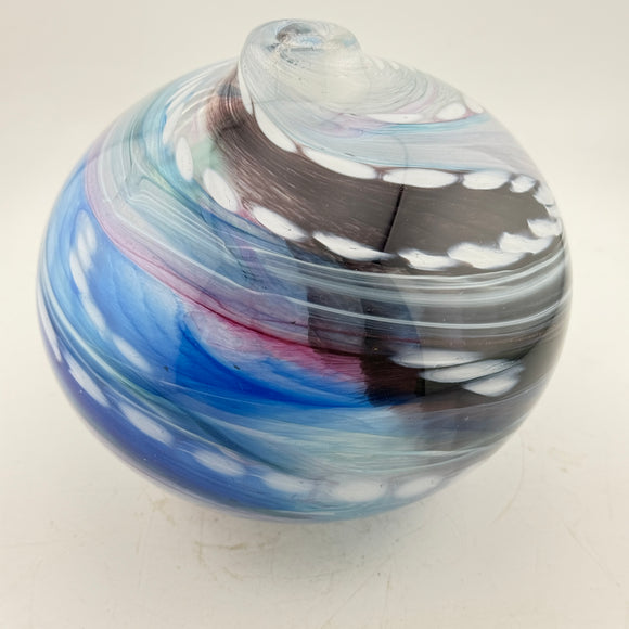 Pink, Turquoise, Teal, Black and White Journey Round Vase