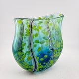 Blue and Green Oval Vase